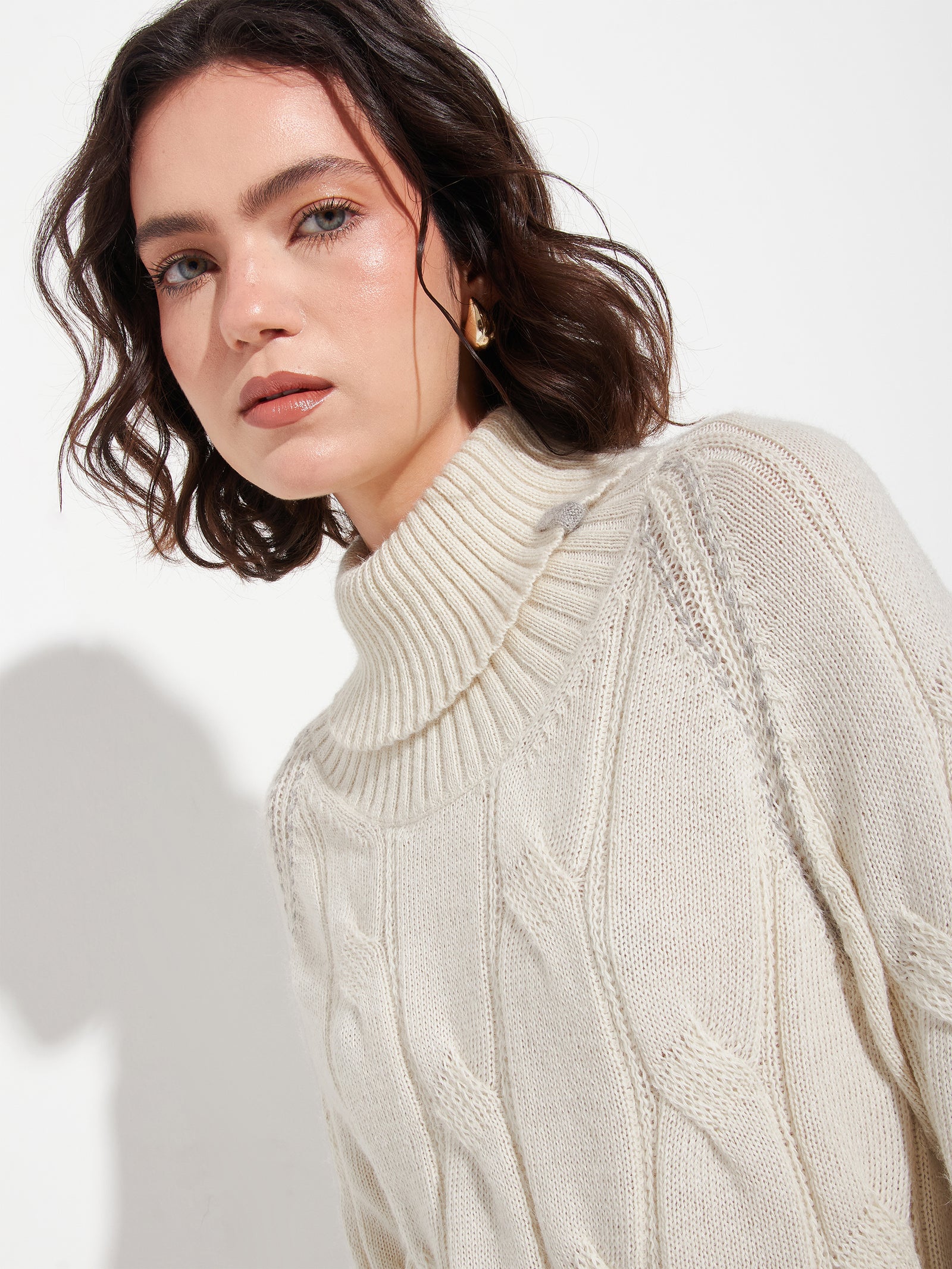 Suéter Bettina De Baby Alpaca Color Beige