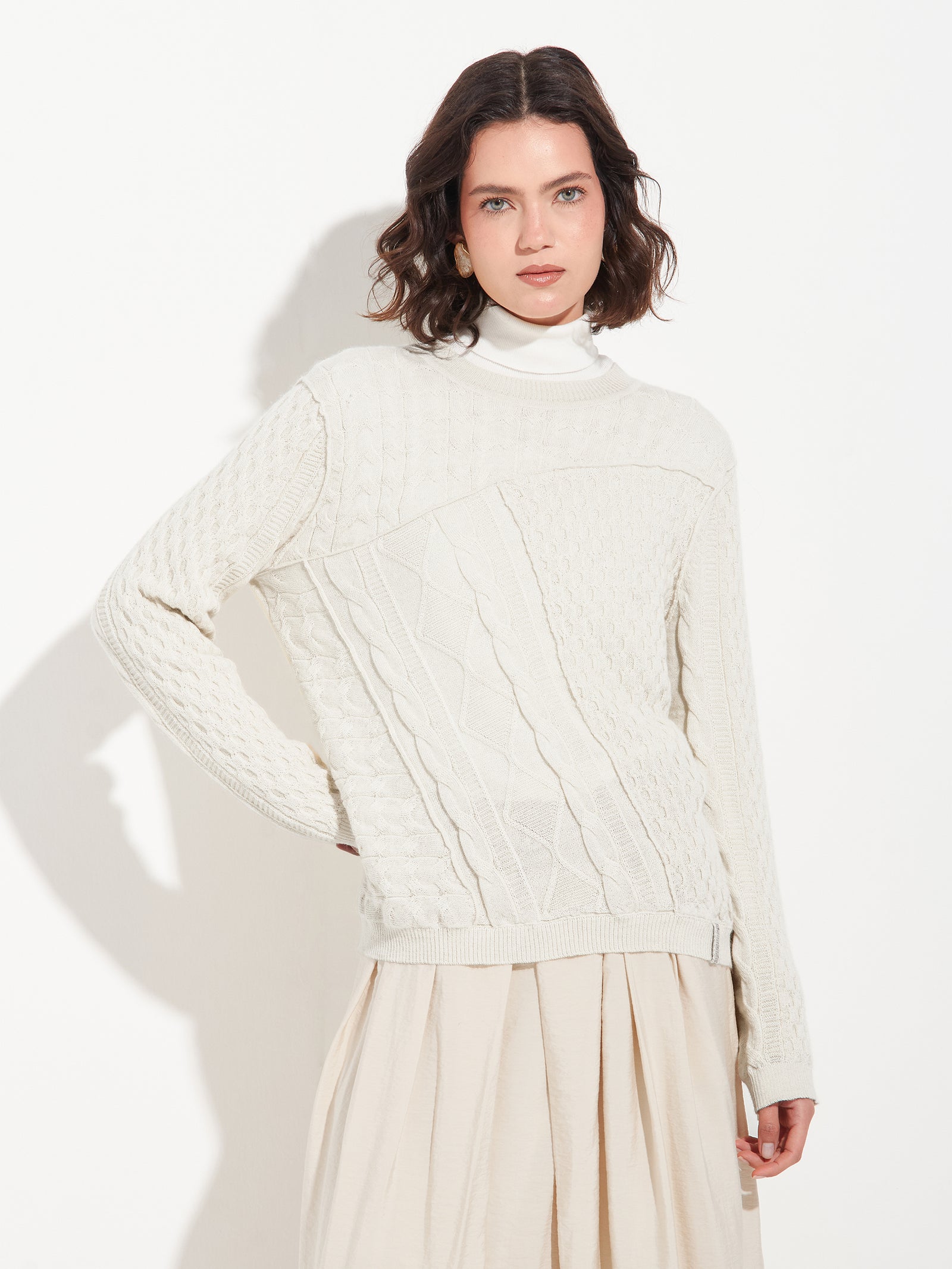 Suéter Bianca De Baby Alpaca Color Beige