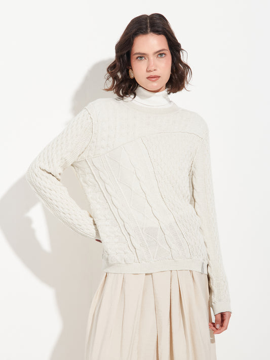 Suéter Bianca De Baby Alpaca Color Beige