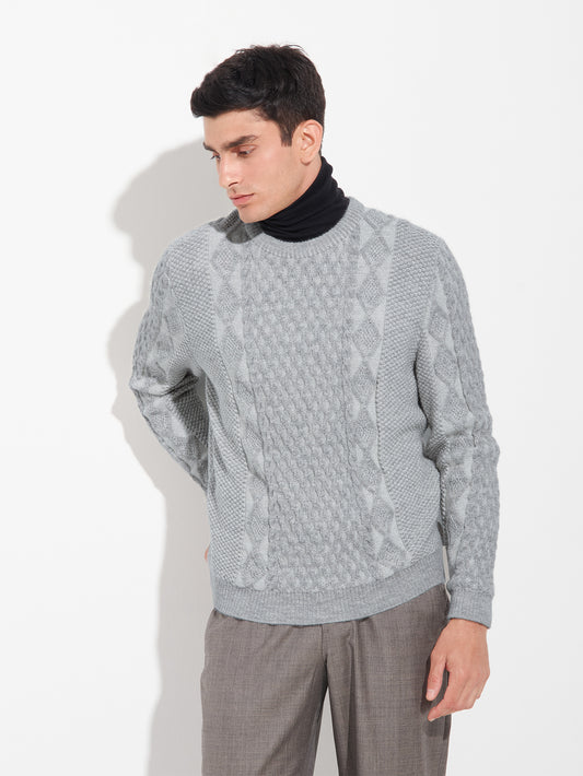 Suéter Bastian De Baby Alpaca Color Gris