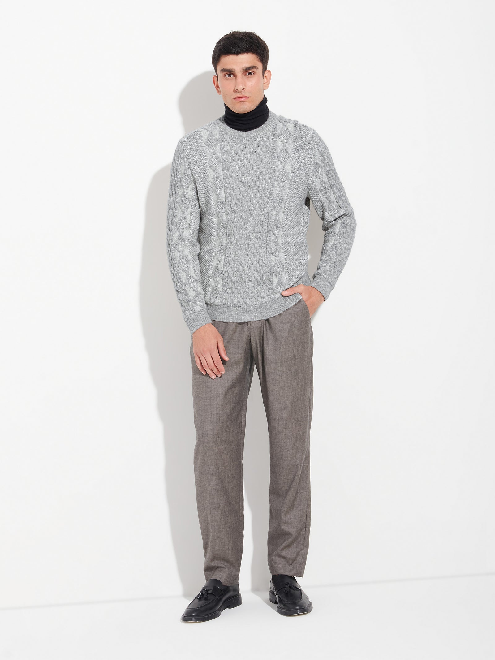 Suéter Bastian De Baby Alpaca Color Gris