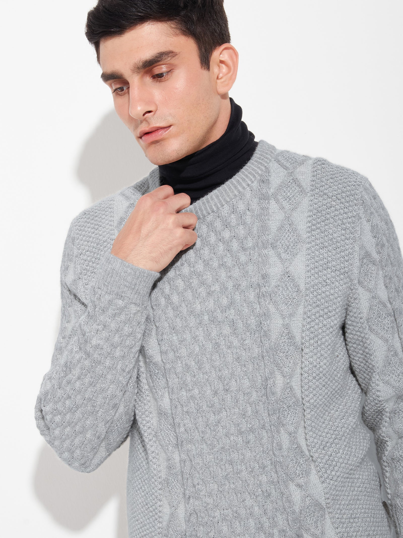 Suéter Bastian De Baby Alpaca Color Gris