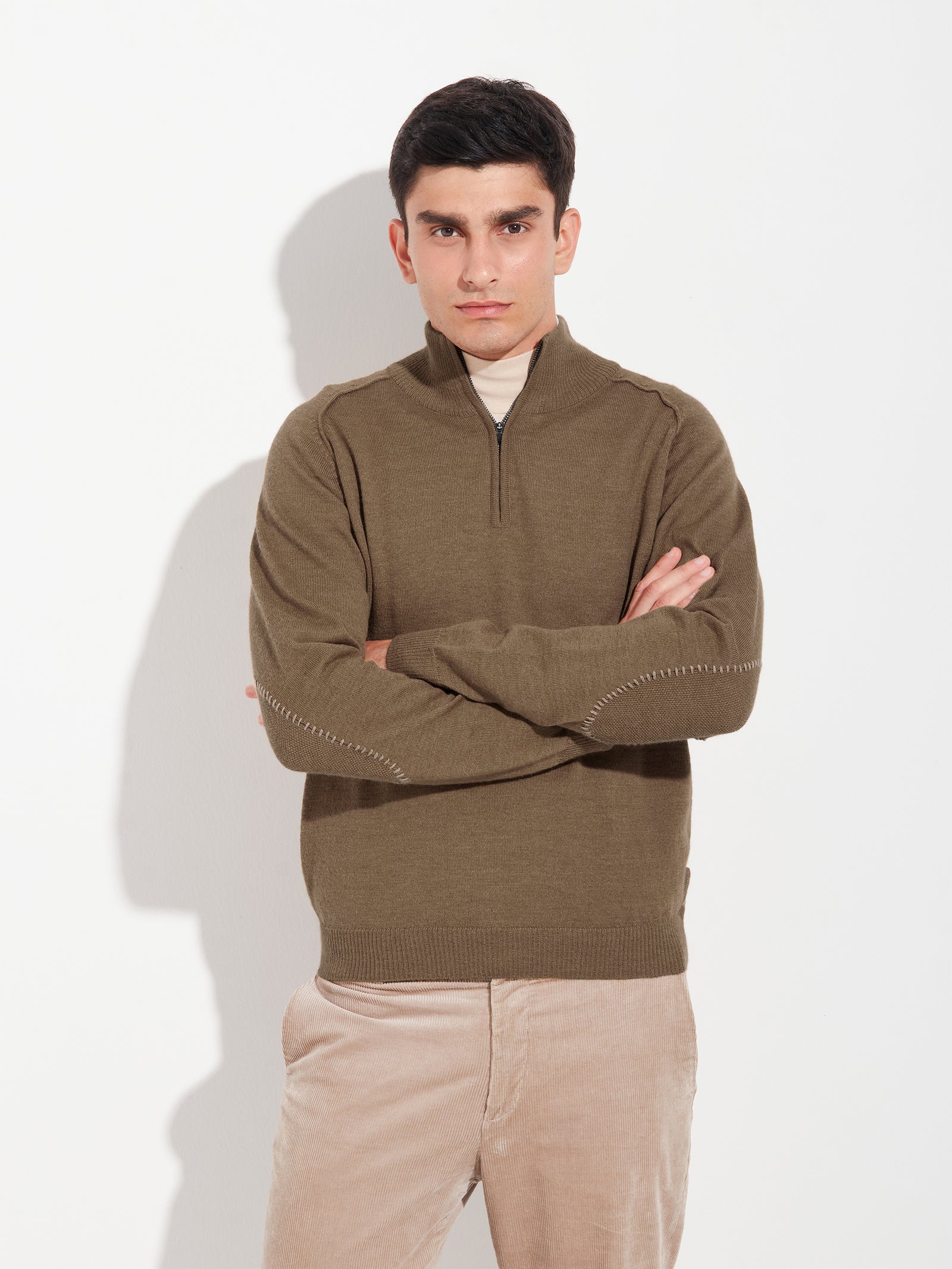 Suéter Bugatti De Baby Alpaca Color Camel