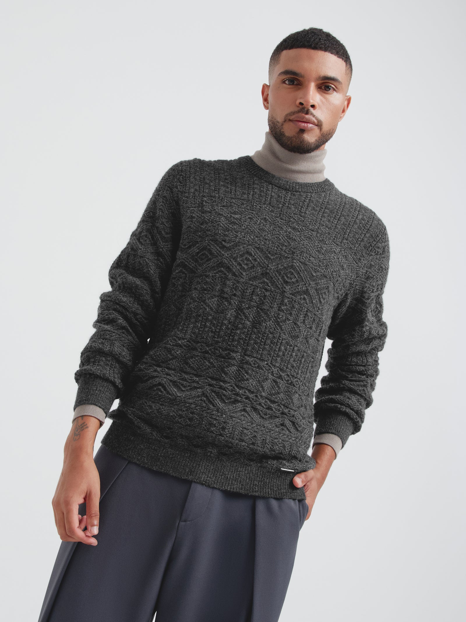 Captain Sweater in Gray Baby Alpaca Color Grey