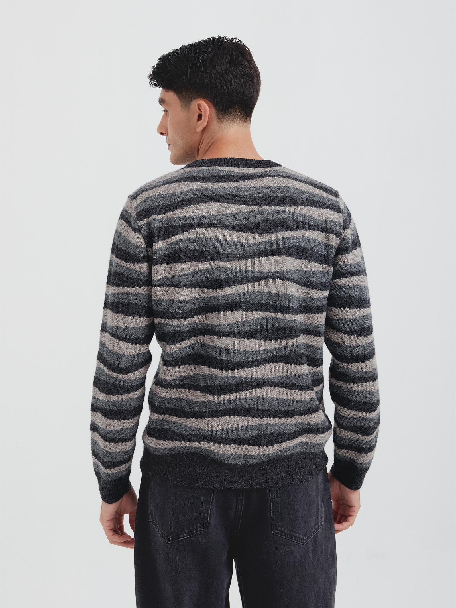 Christian Sweater In Gray Baby Alpaca Color Grey