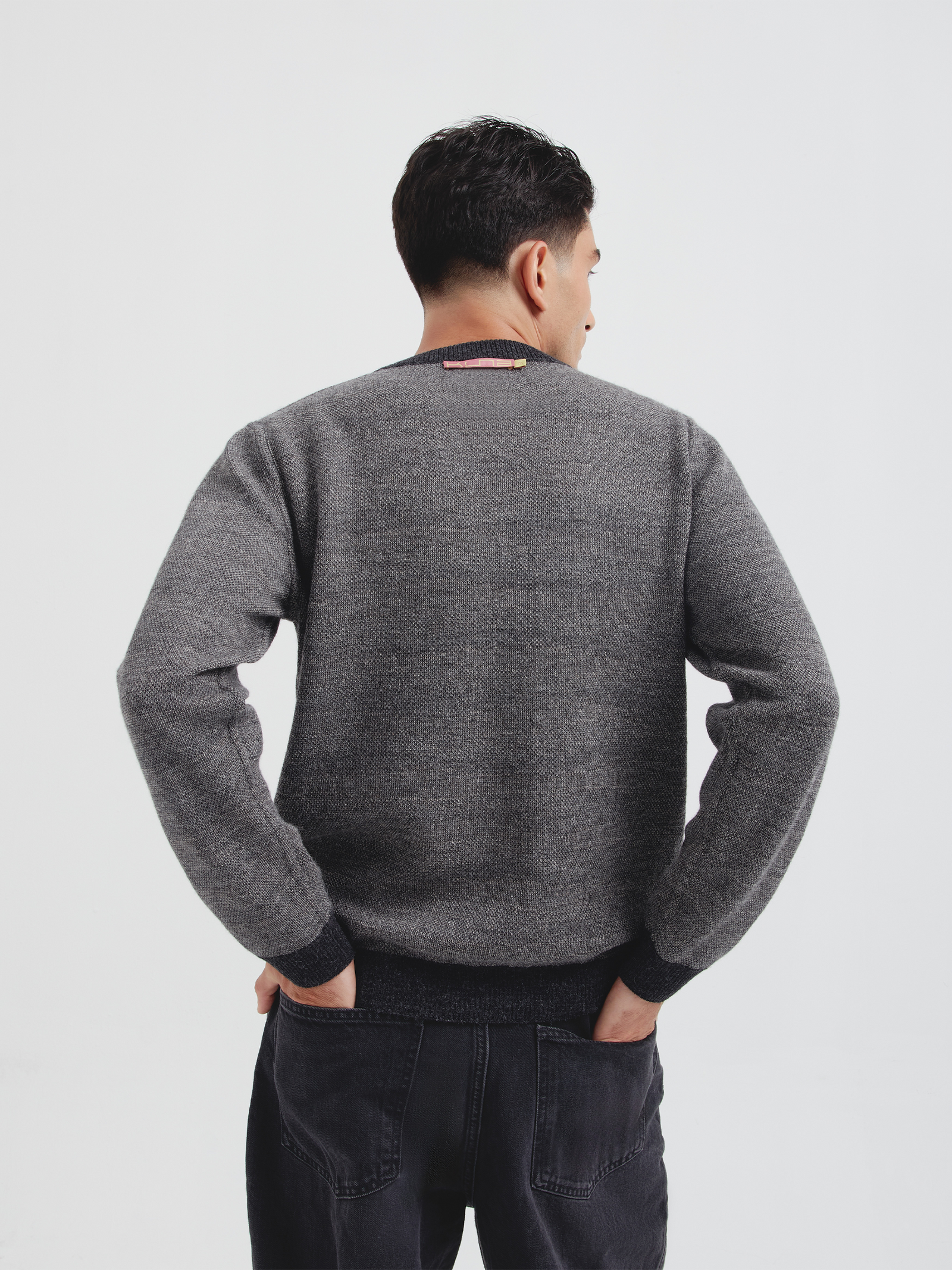 Christian Sweater In Gray Baby Alpaca Color Grey
