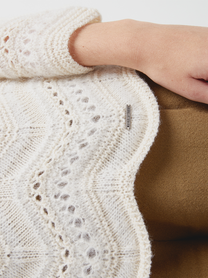 Suéter Cristal De Baby Alpaca Color Ecru