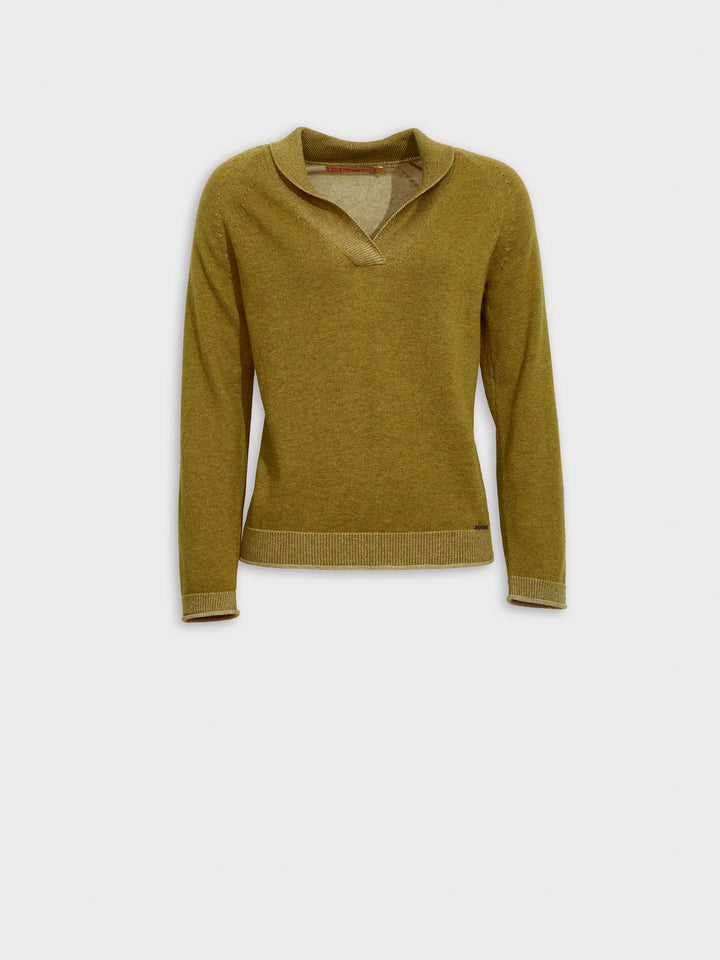 Zolena Green Cotton Sweater