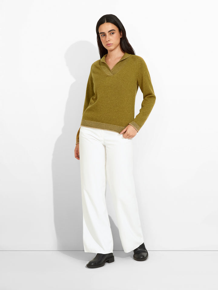 Zolena Green Cotton Sweater