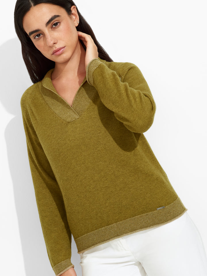 Zolena Green Cotton Sweater