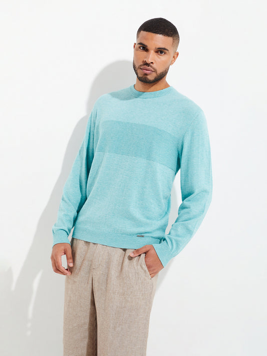 Yoel Turquoise Cotton Sweater