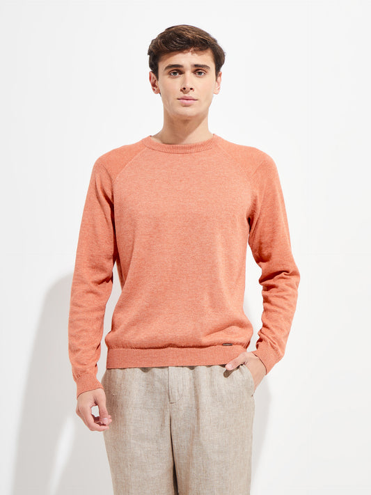 Yordan Orange Cotton Sweater