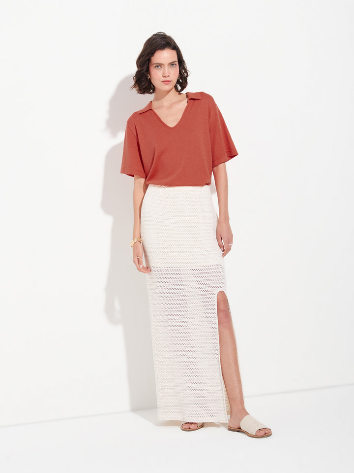 Polo Zymba De Algodón Color Naranja