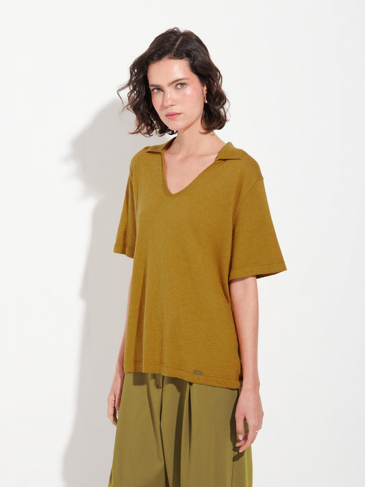 Polo Zymba De Algodon Color Amarillo