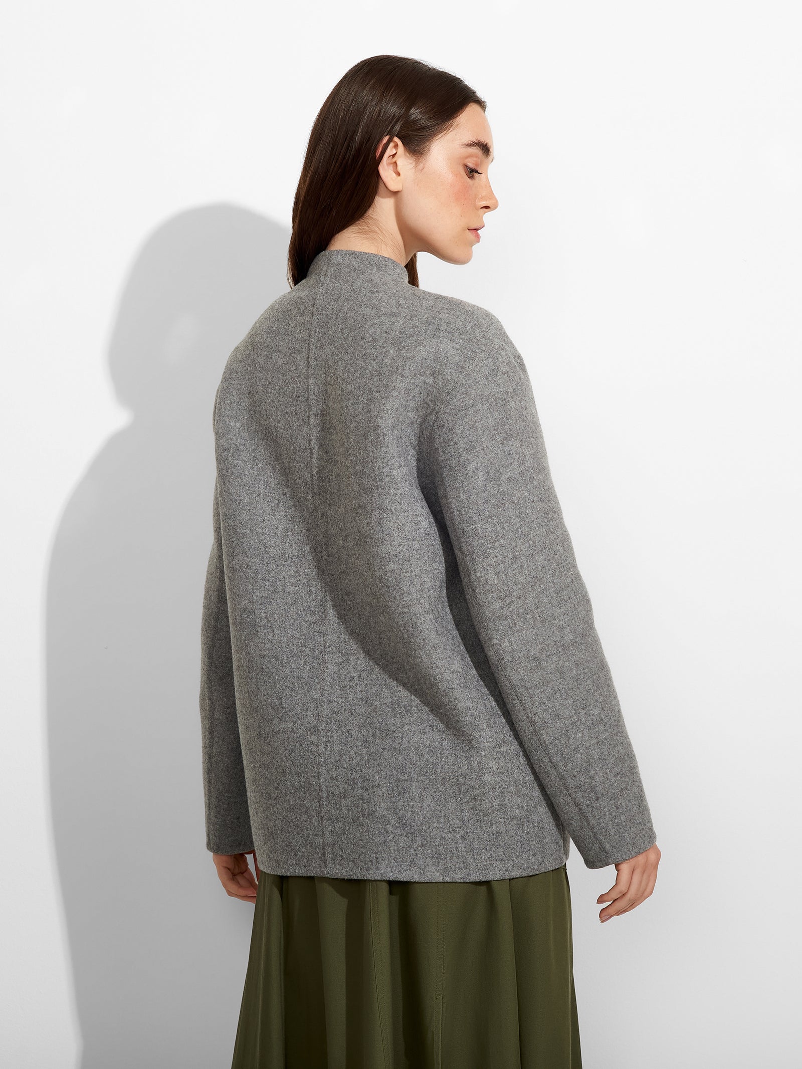 Saco Zumilda De Baby Alpaca Color Gris