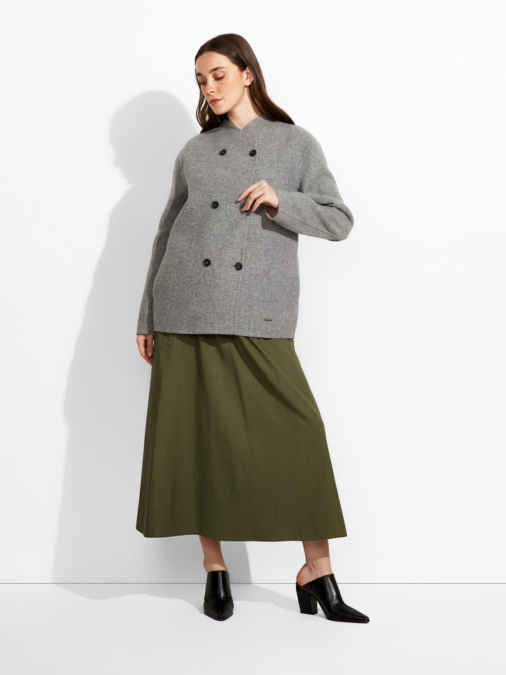 Saco Zumilda De Baby Alpaca Color Gris