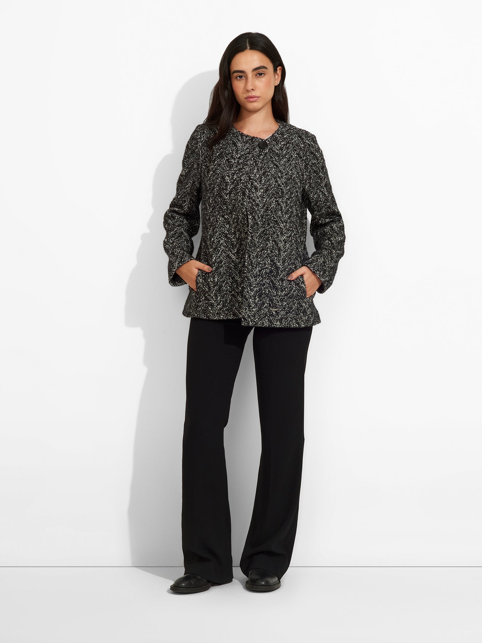 Saco Zigzag De Baby Alpaca Color Negro