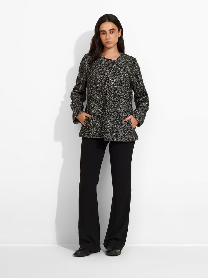 Saco Zigzag De Baby Alpaca Color Negro