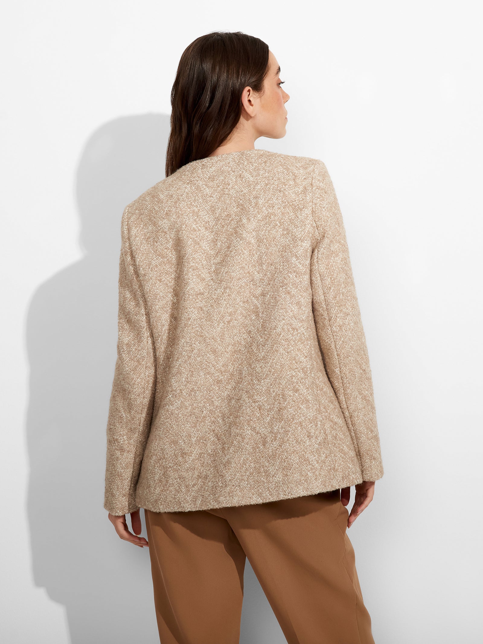 Zigzag Beige Baby Alpaca Cardigan