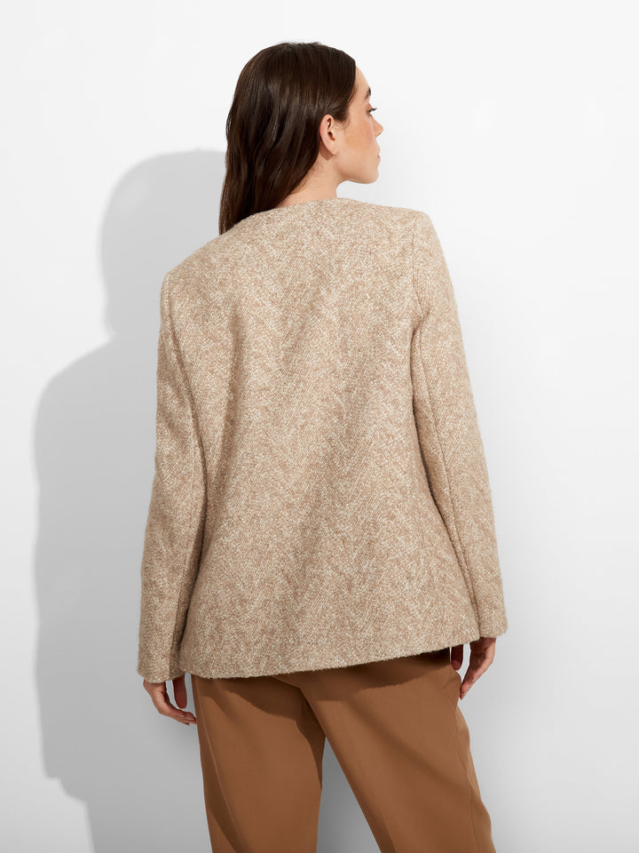 Zigzag Beige Baby Alpaca Cardigan