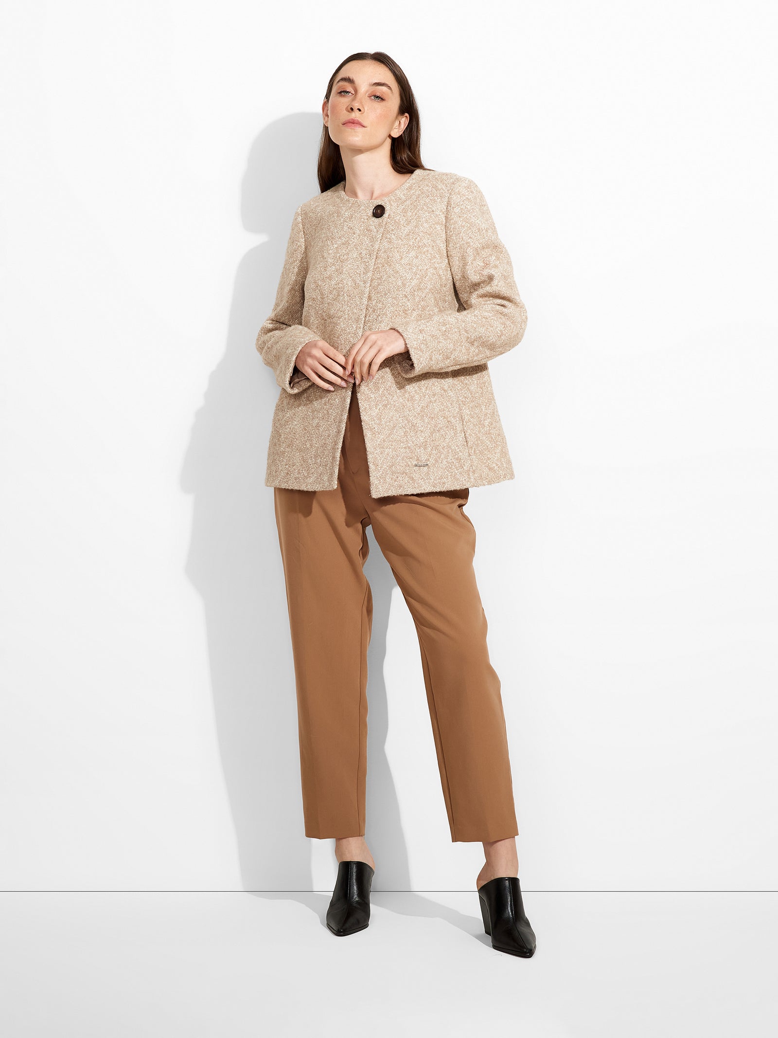 Zigzag Beige Baby Alpaca Cardigan