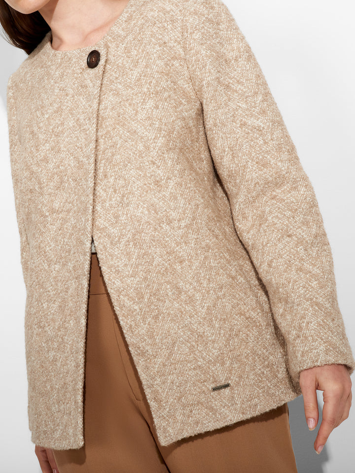 Zigzag Beige Baby Alpaca Cardigan
