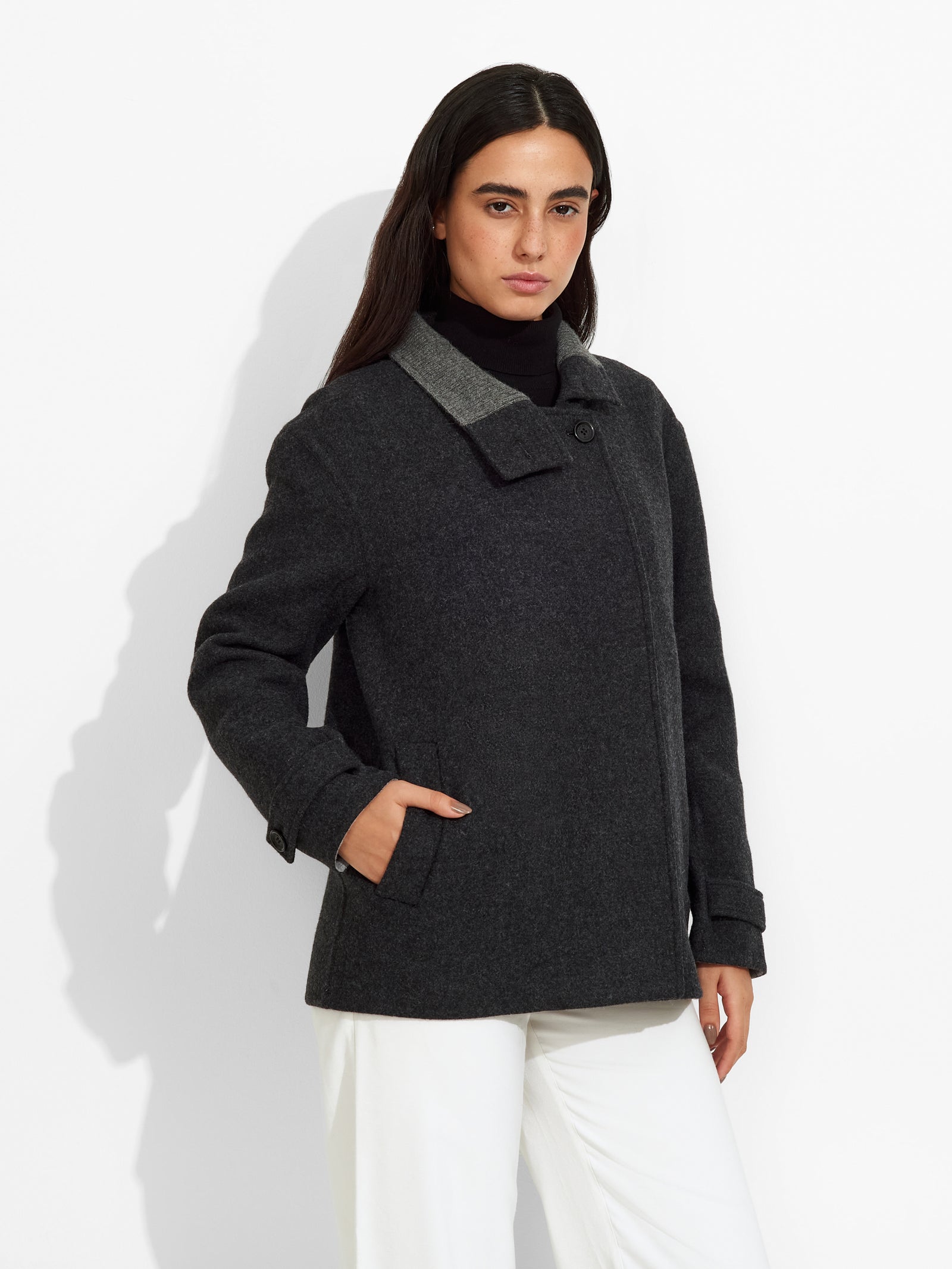 Saco Zazie De Baby Alpaca Color Gris