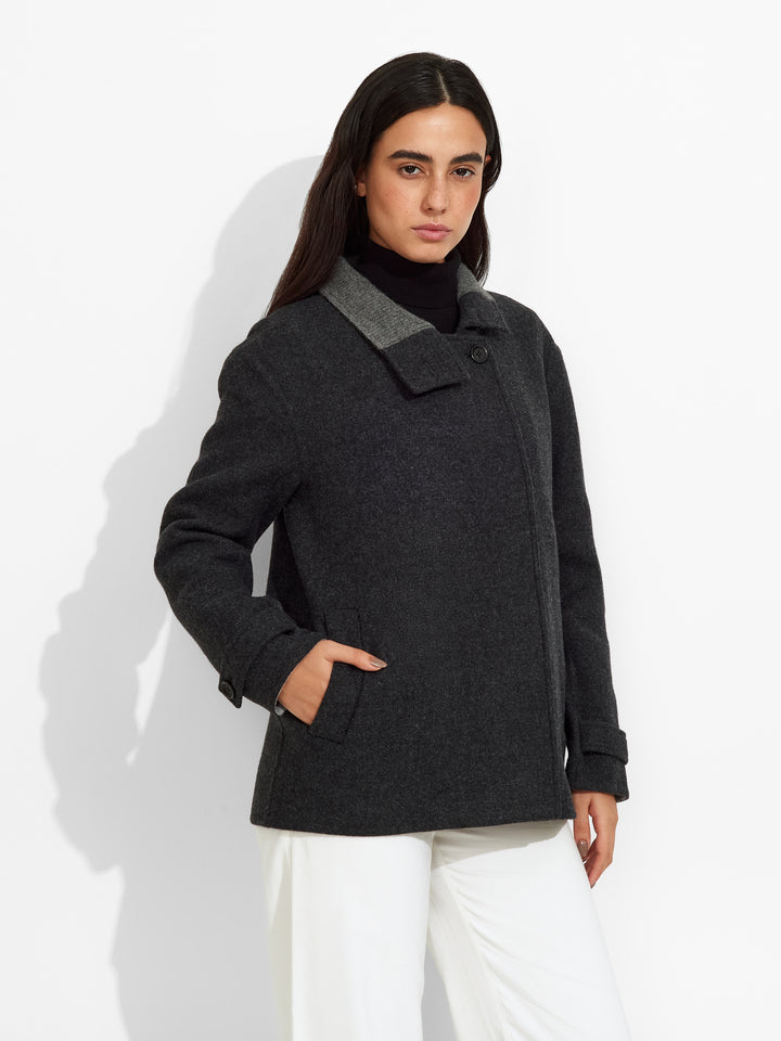 Saco Zazie De Baby Alpaca Color Gris