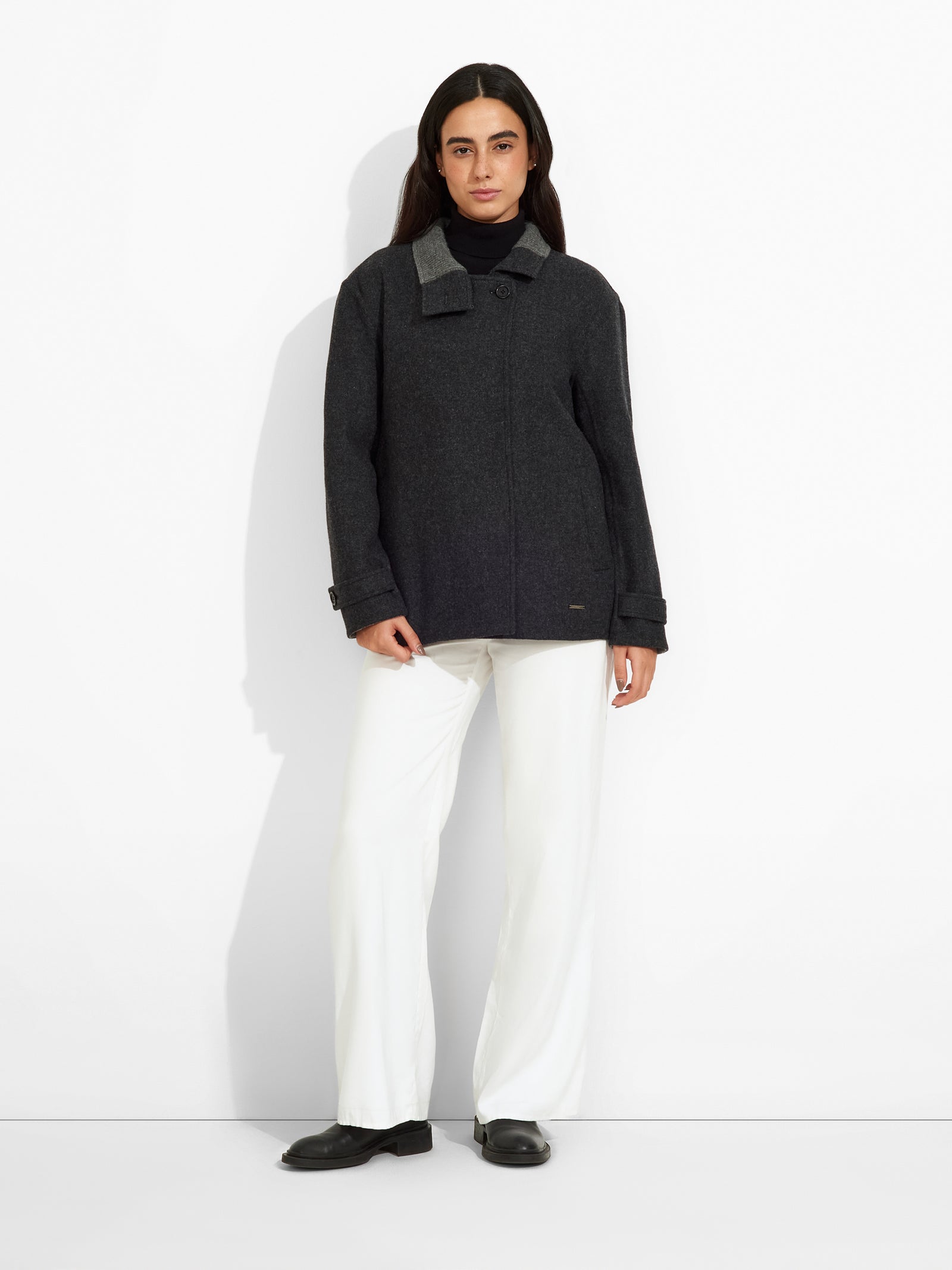 Saco Zazie De Baby Alpaca Color Gris