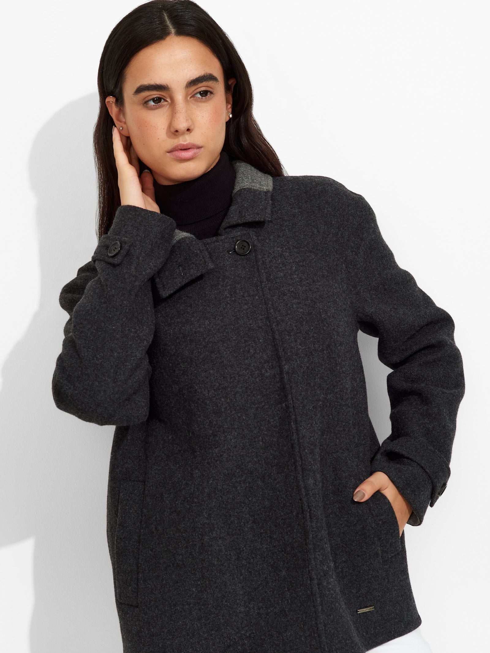 Saco Zazie De Baby Alpaca Color Gris