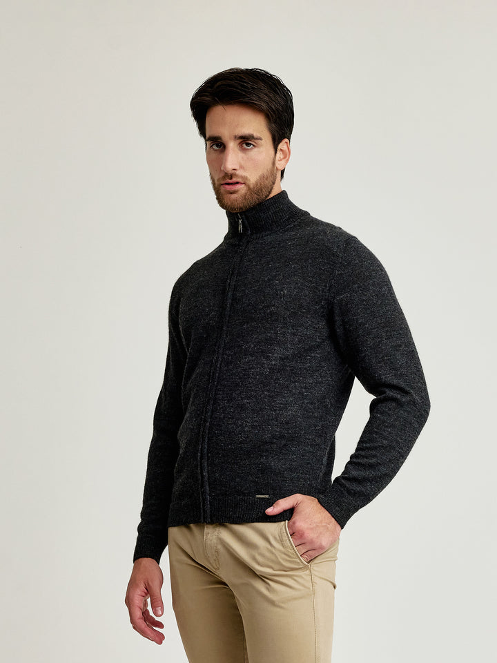 Cárdigan Andreas De Baby Alpaca Color Gris