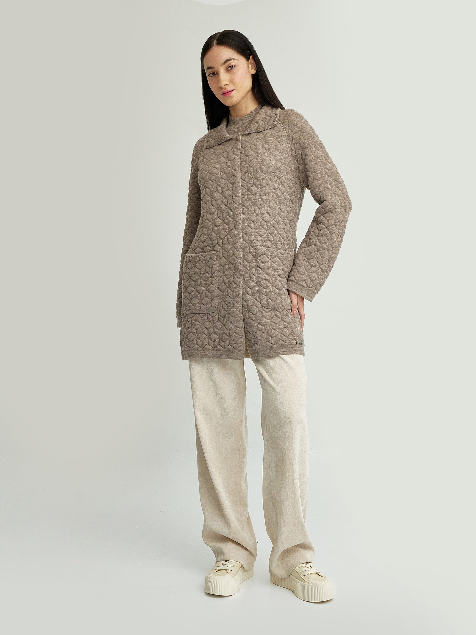 Yaneth Cardigan Made of Baby Alpaca in Beige