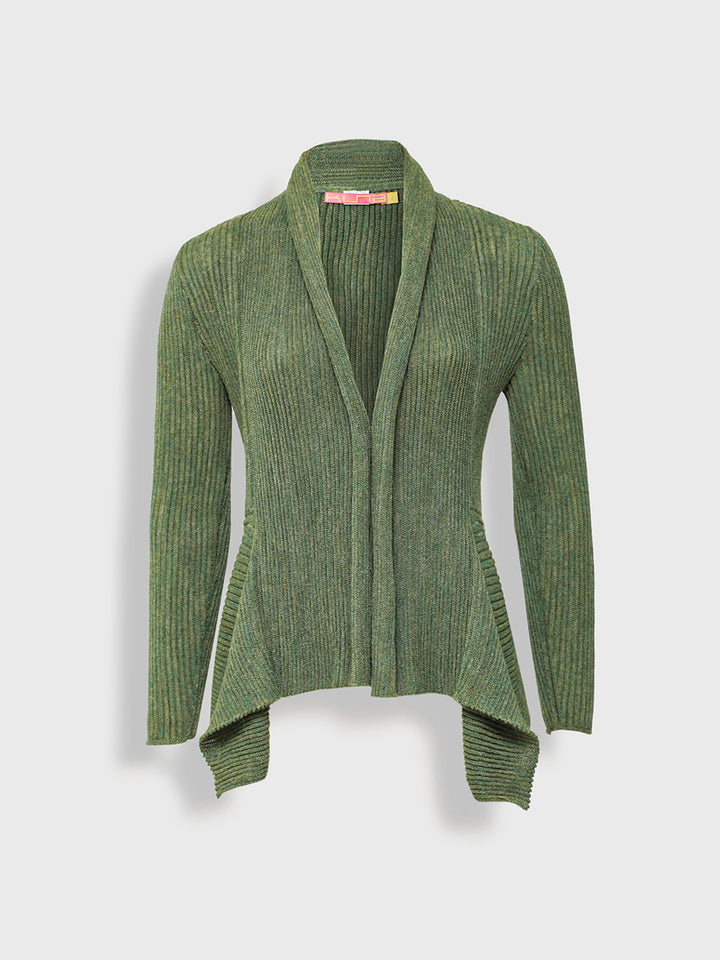Yzzie Green Baby Alpaca Cardigan