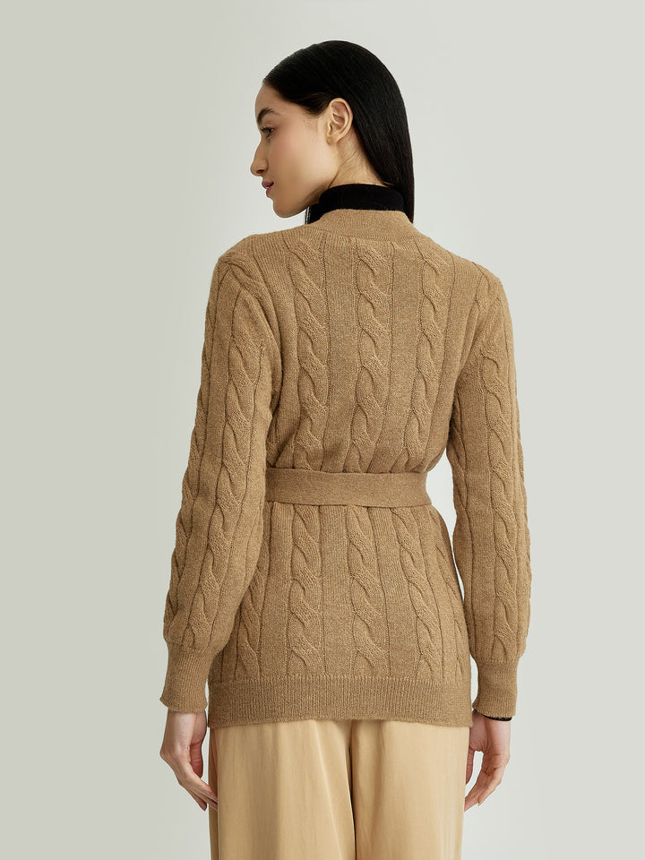 Yessica Baby Alpaca Cardigan Camel Color