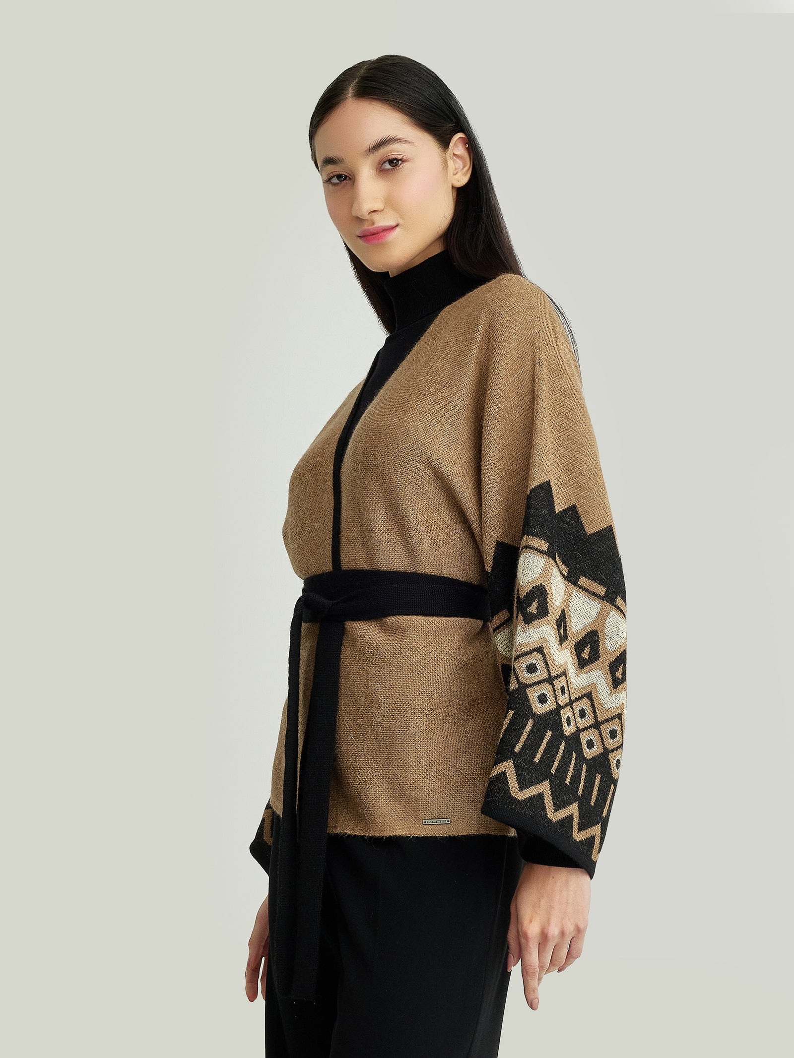 Camel-colored Yacinta Baby Alpaca Cardigan