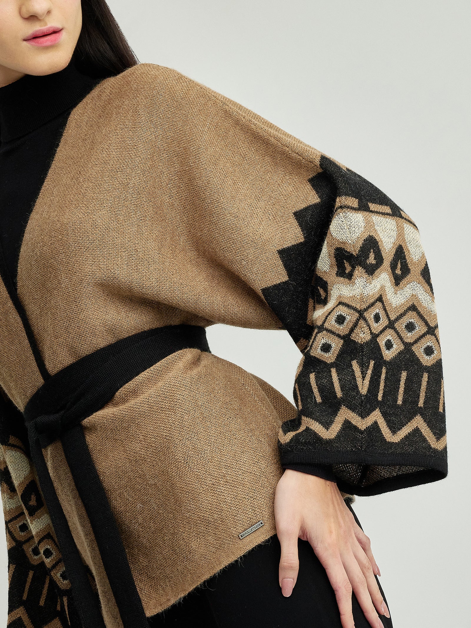 Camel-colored Yacinta Baby Alpaca Cardigan