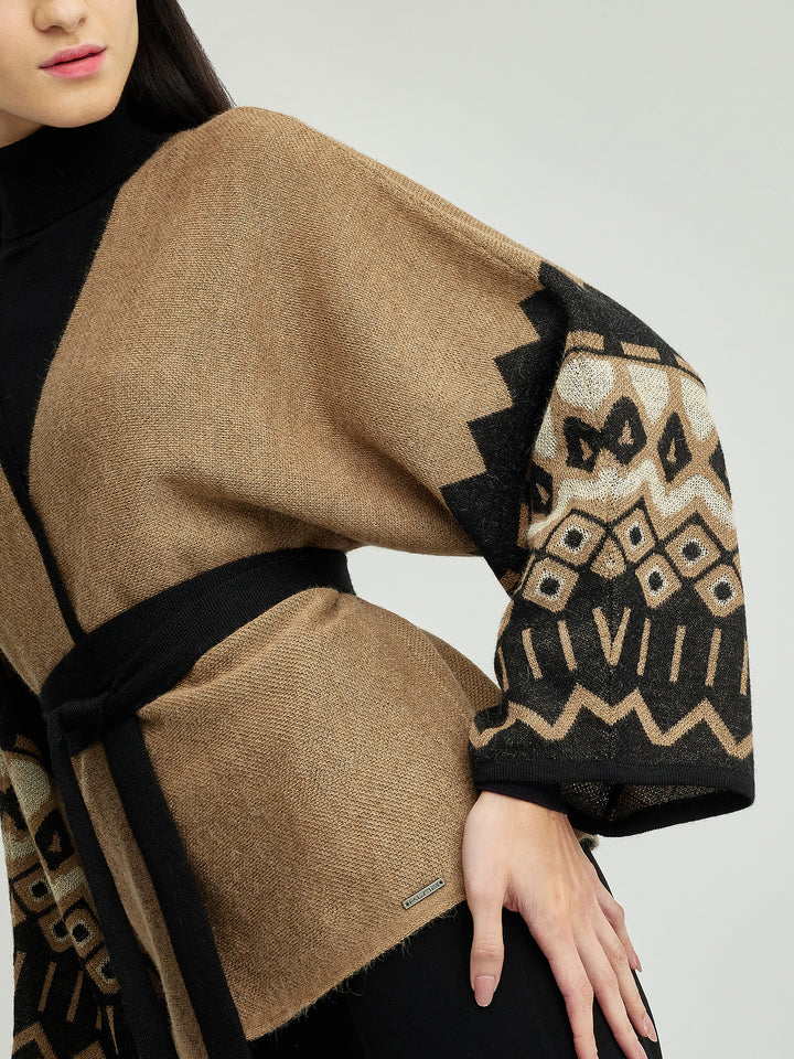 Camel-colored Yacinta Baby Alpaca Cardigan