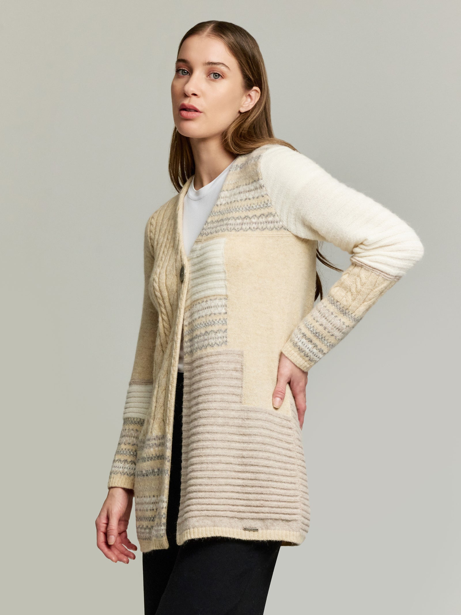 Ysadora Cardigan in Baby Alpaca in Beige