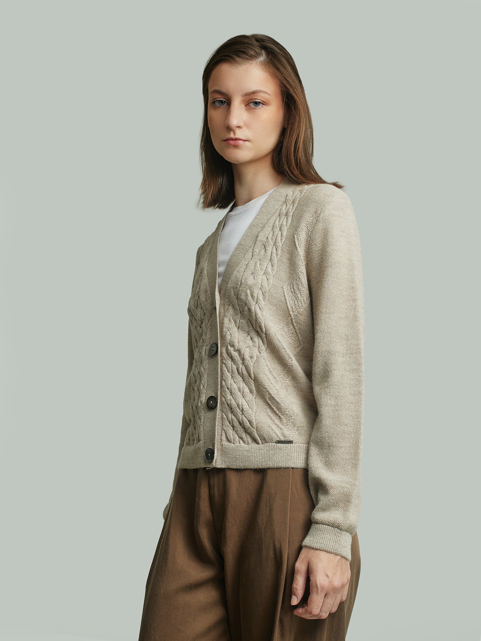 Yanina Cardigan Made From In Baby Alpaca Color Beige