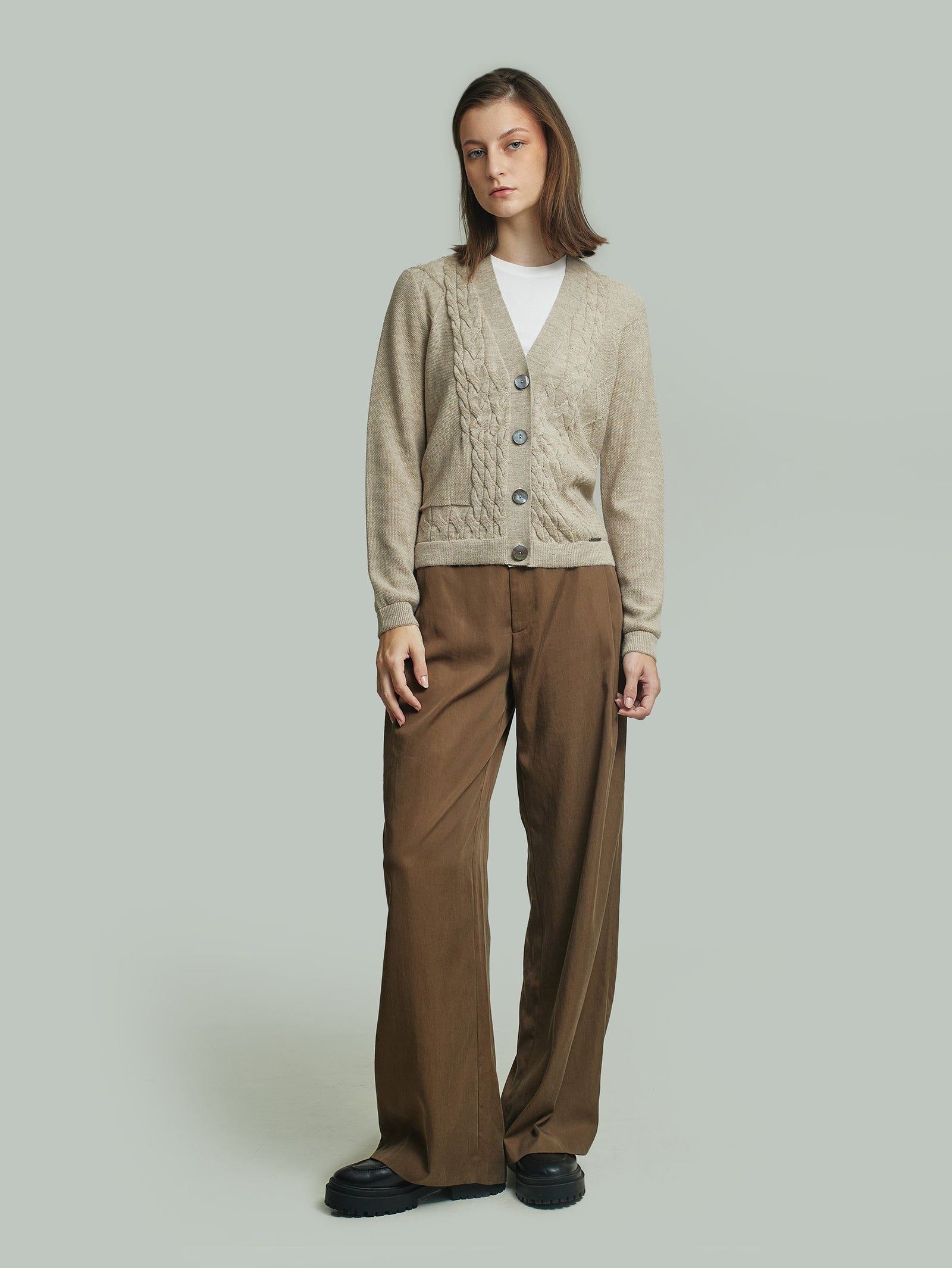 Yanina Cardigan Made From In Baby Alpaca Color Beige