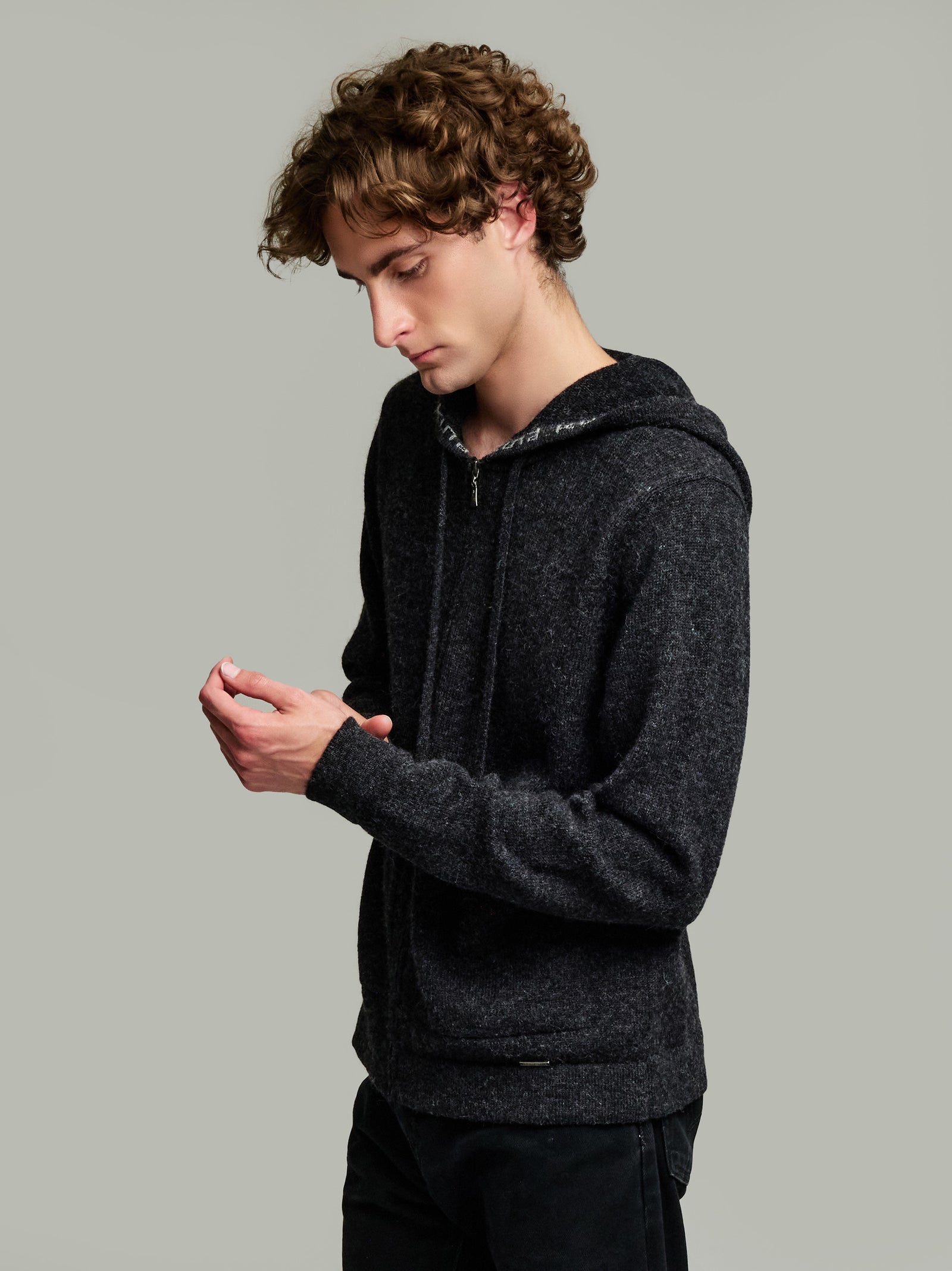 Yacomo Baby Alpaca Cardigan in Grey