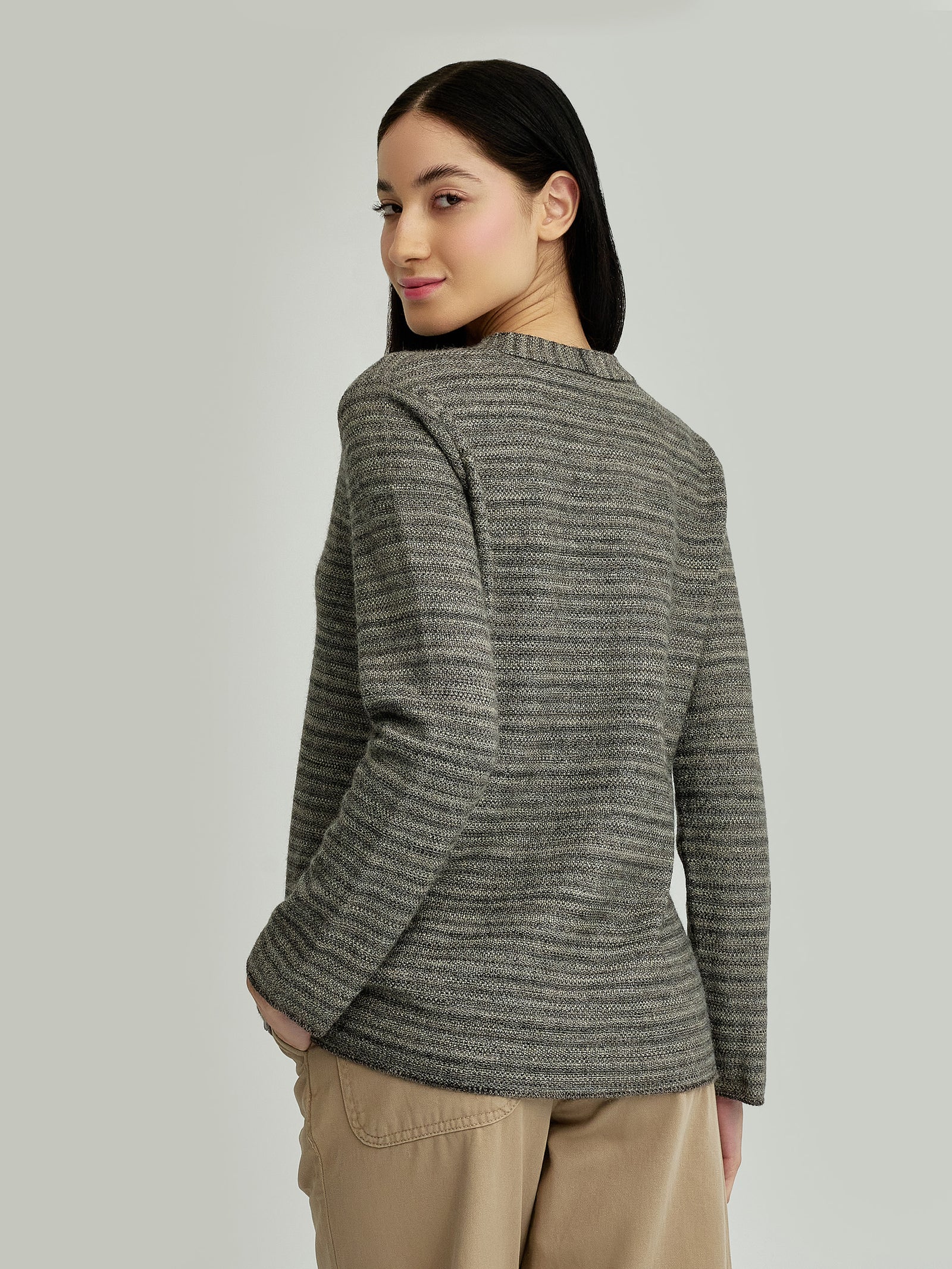 Yudith Beige Baby Alpaca Cardigan