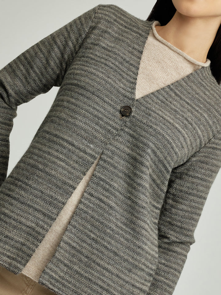 Yudith Beige Baby Alpaca Cardigan