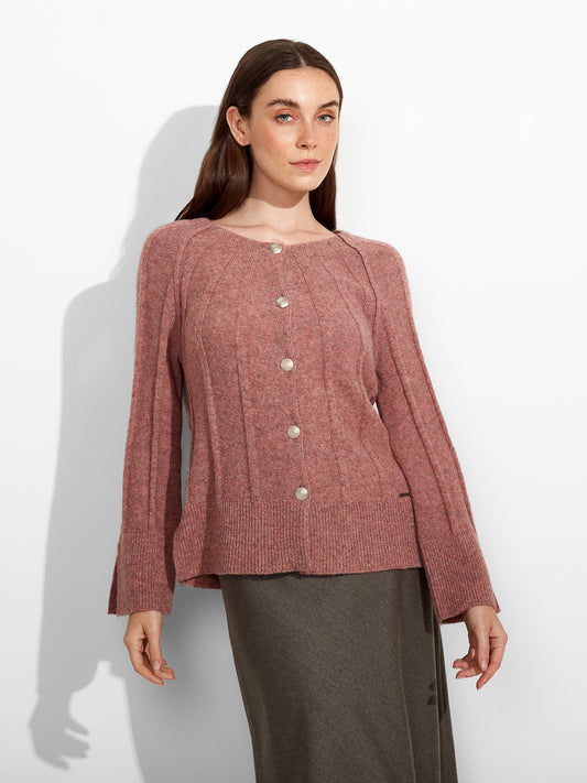 Cárdigan Zephir De Baby Alpaca Color Rosado