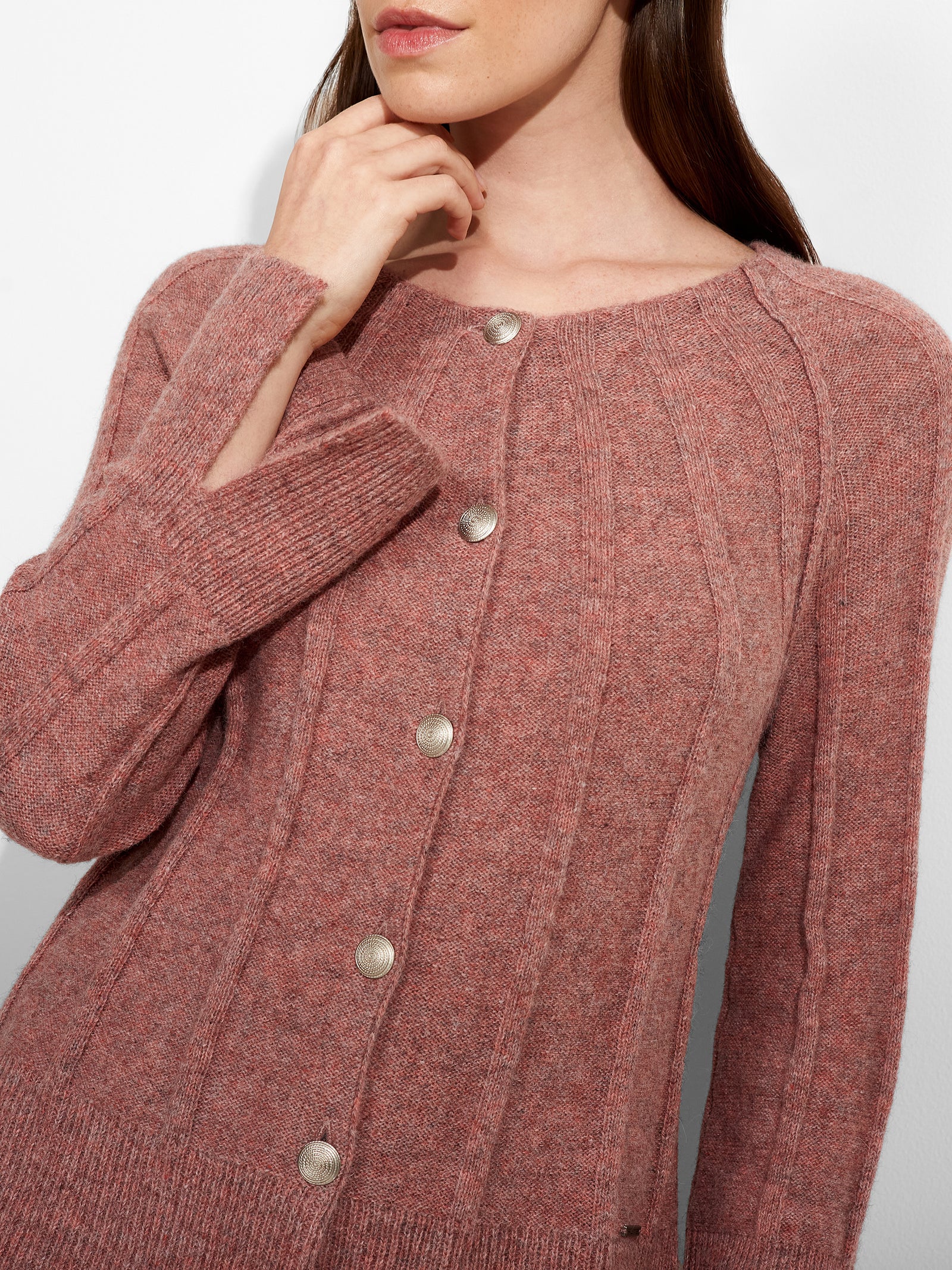 Cárdigan Zephir De Baby Alpaca Color Rosado