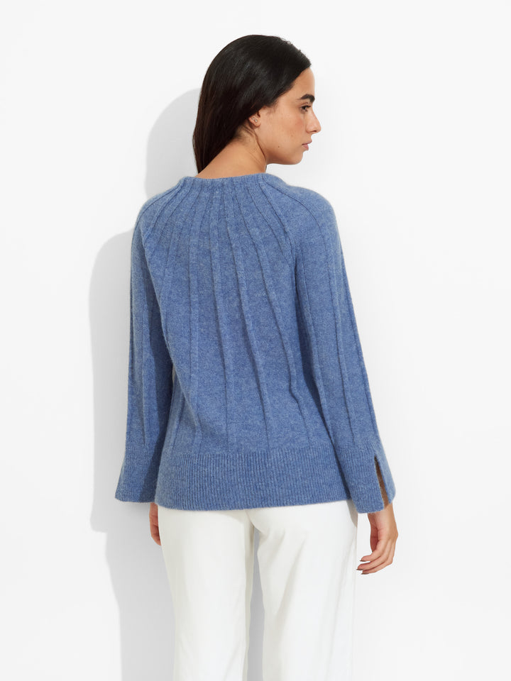 Cárdigan Zephir De Baby Alpaca Color Celeste