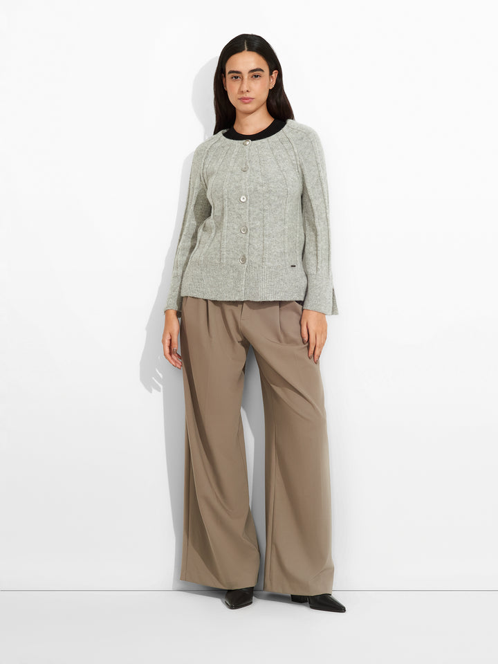 Cárdigan Zephir De Baby Alpaca Color Gris