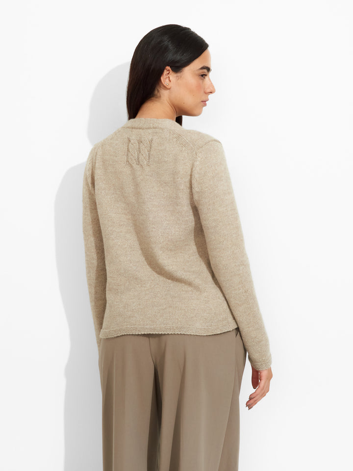 Baby Alpaca Sapphire Cardigan in Beige