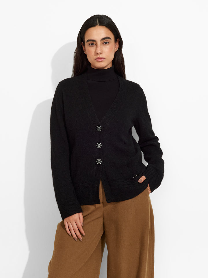 Zia Baby Alpaca Cardigan in Black