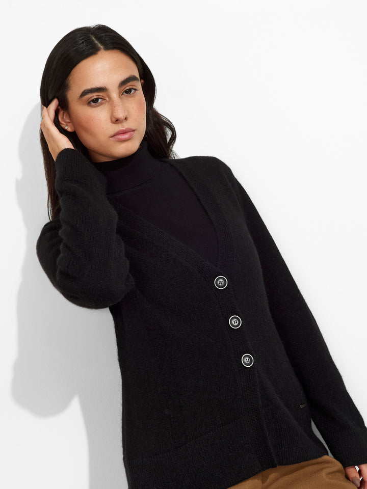 Zia Baby Alpaca Cardigan in Black